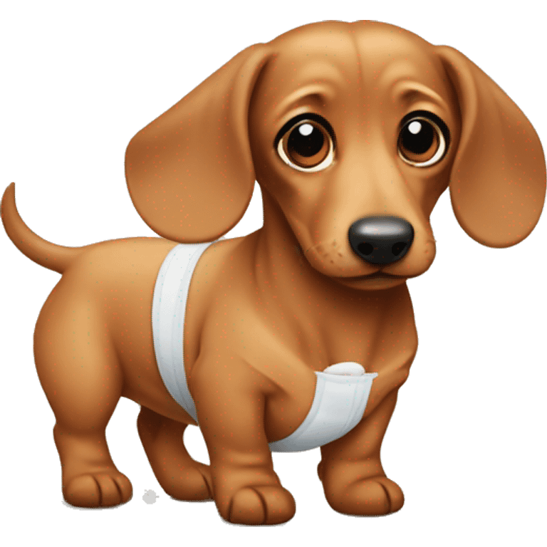 daschund in diaper emoji