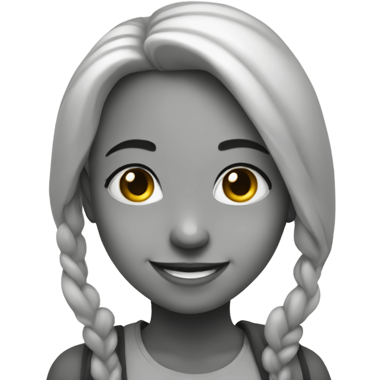 smiling girl in monochrome portrait color  emoji