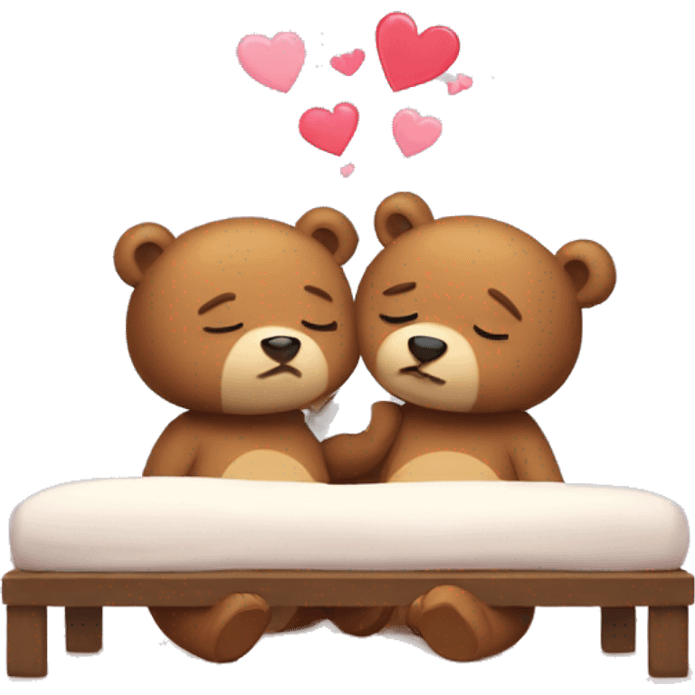 Two sleepy bears in love  emoji