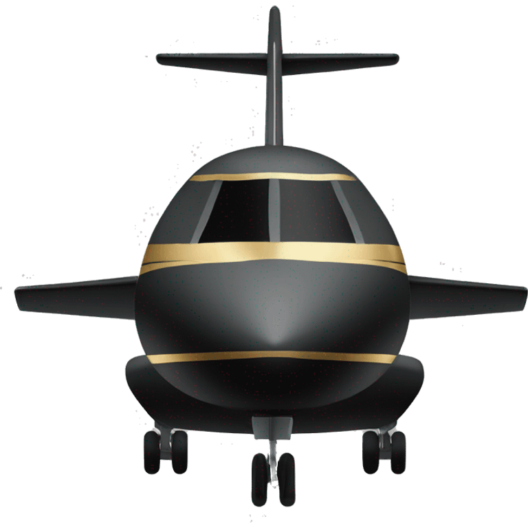 Black private jet with gold stripes emoji