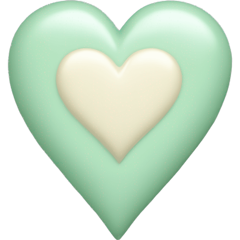 Pastel mint-cream color heart emoji