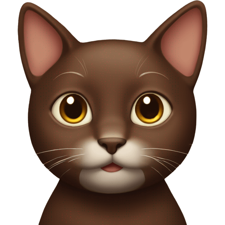 Chocolate brown cat emoji