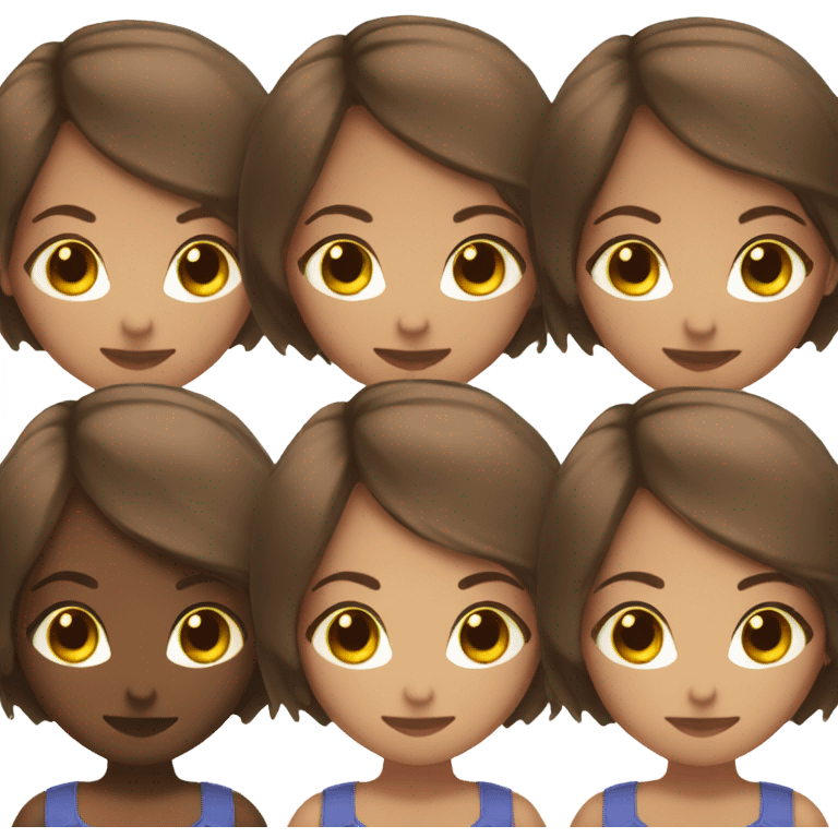 a coquette girl with brown eyes and brown short hair  emoji