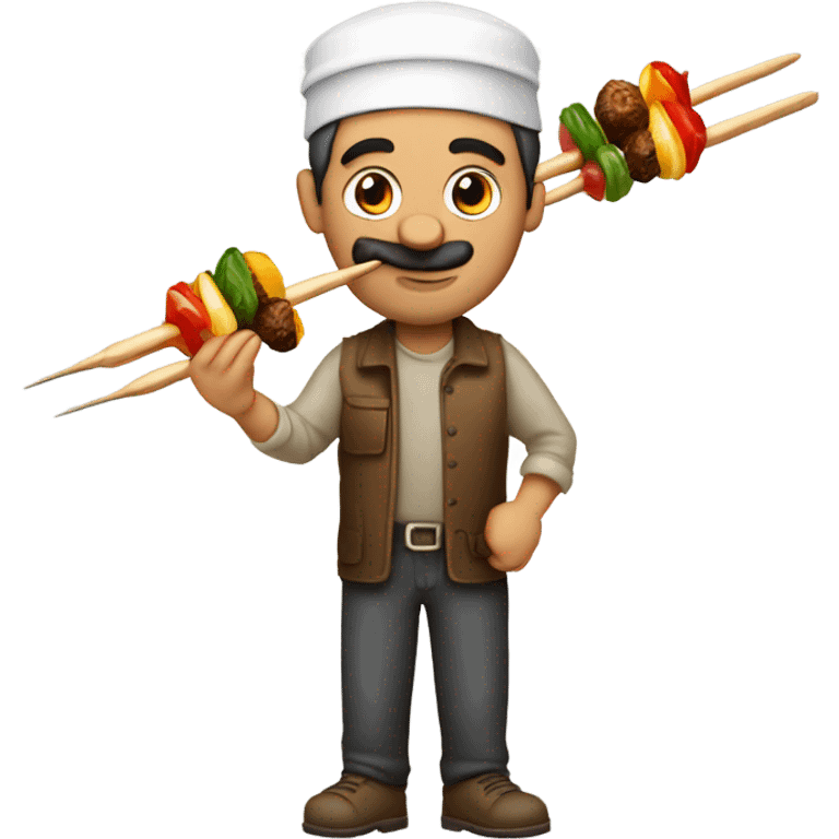 Armenian man holding a kabob emoji