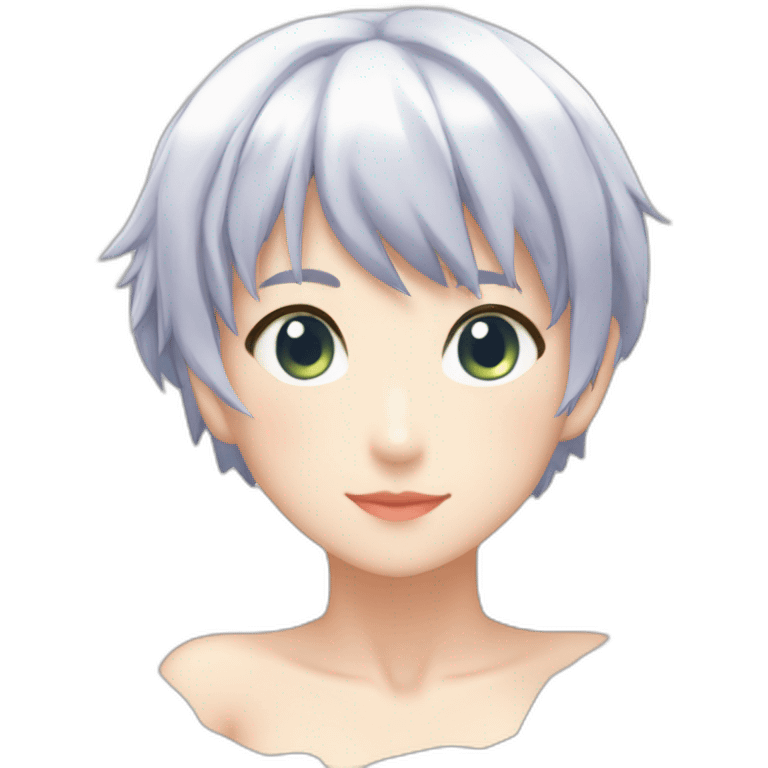 rei ayanami nue, full-body, short-hair, teen, enfant, bikini emoji