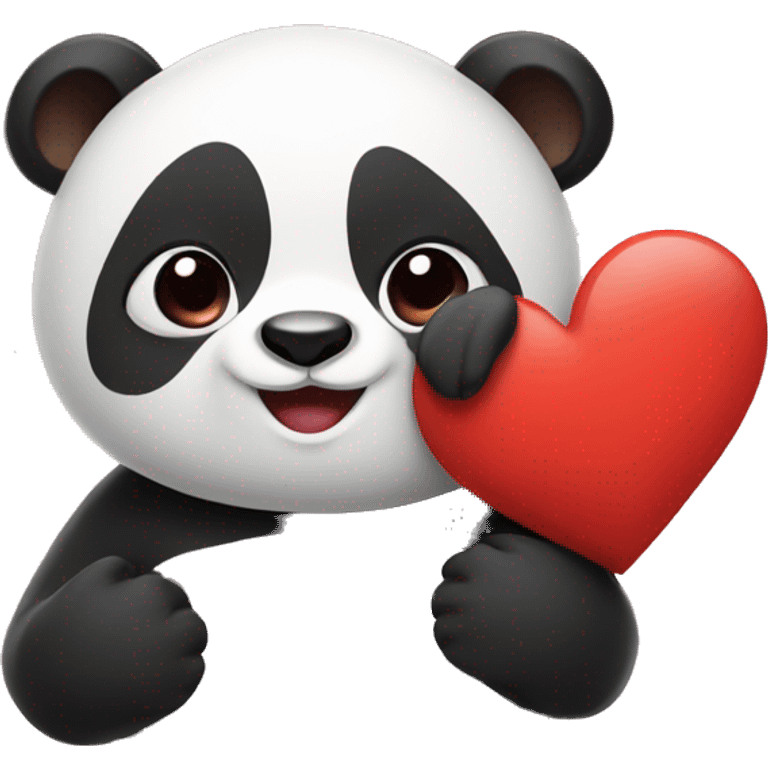 Panda with heart emoji