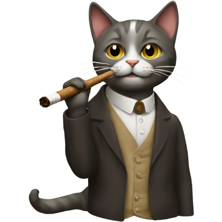 Cat pipe smoking emoji