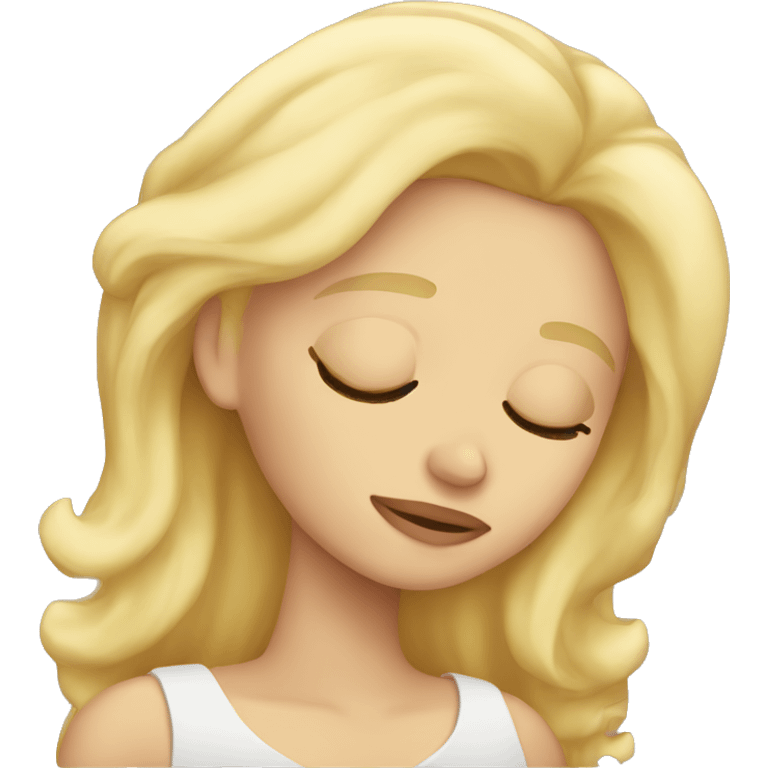 Blonde girl sleeping emoji