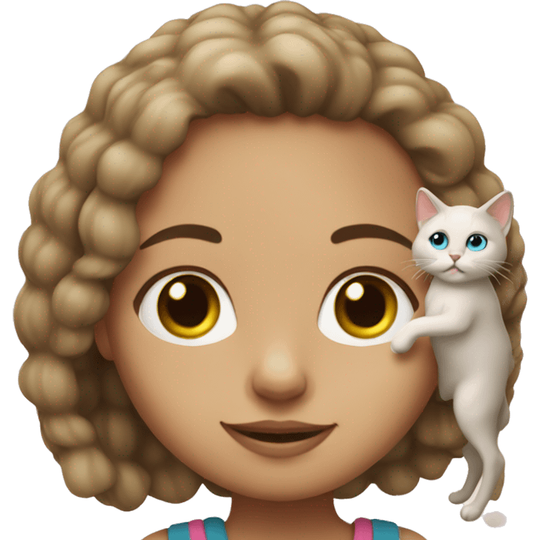 girl with ragdoll cat emoji