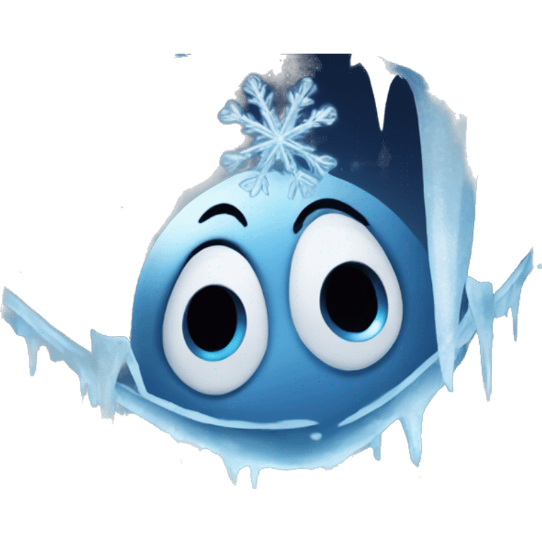 Frozen moon with icicles  emoji