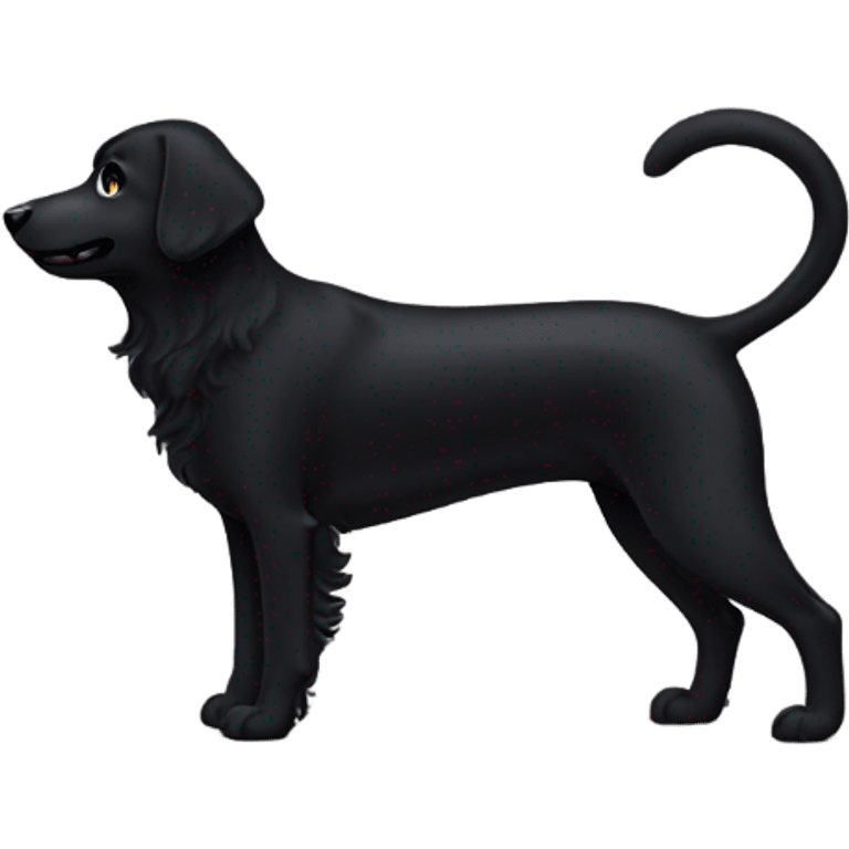 black dog with curly tail emoji