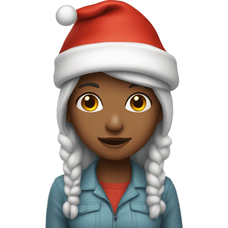 Girl with Santa hat emoji