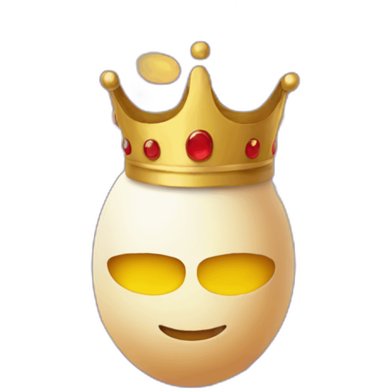 an egg as a king emoji