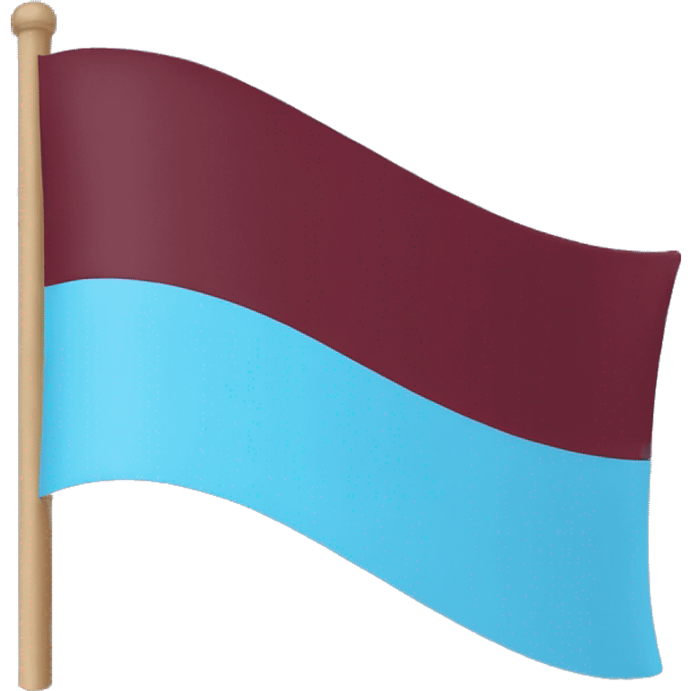 Maroon and sky blue flag emoji