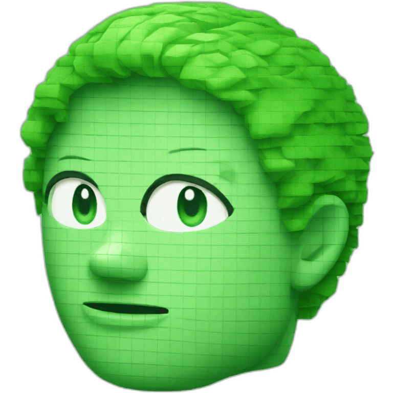 pixelated green sheet head emoji