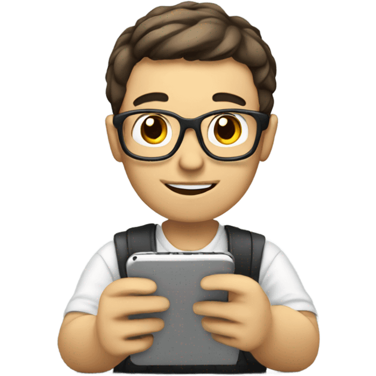 studying english with smartphone emoji