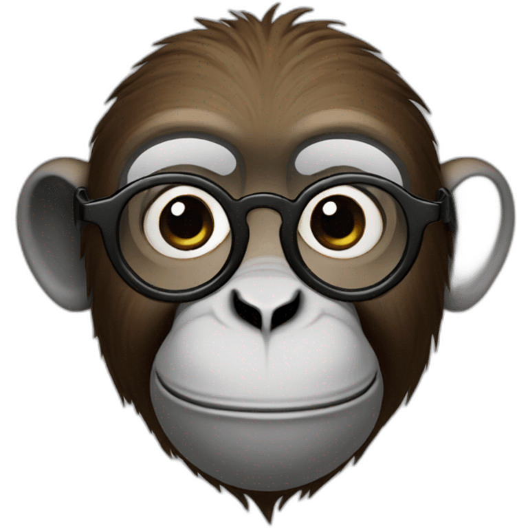 circle shape monkey in glasses emoji