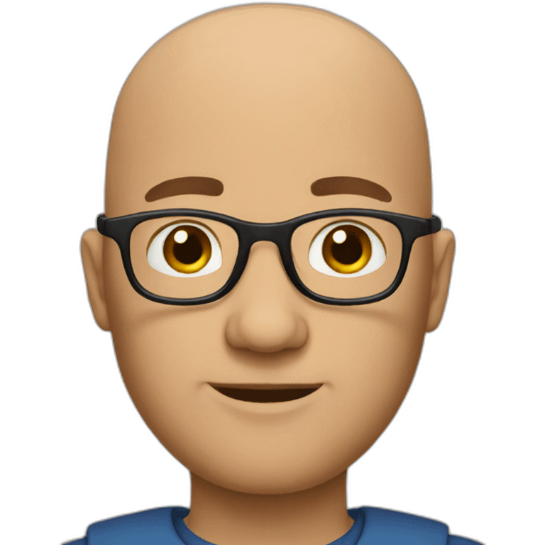 Bald man glasses emoji