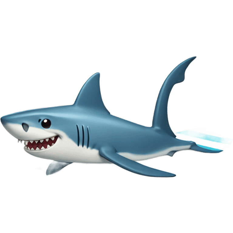 Shark on a surfboard  emoji