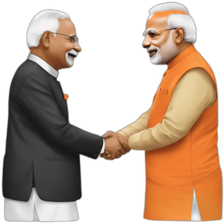 narendra modi and yogi adityanath handshake emoji