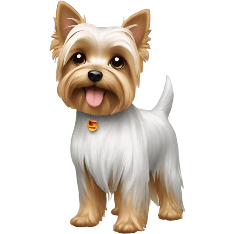 White yorkie shopping online  emoji