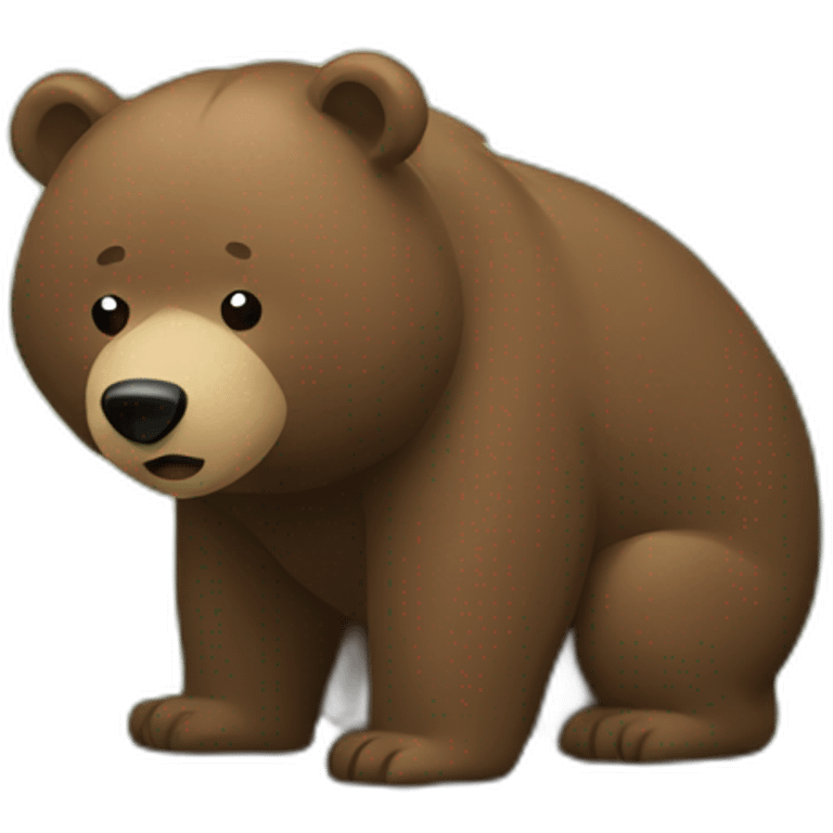 Bear pooping in the woods emoji