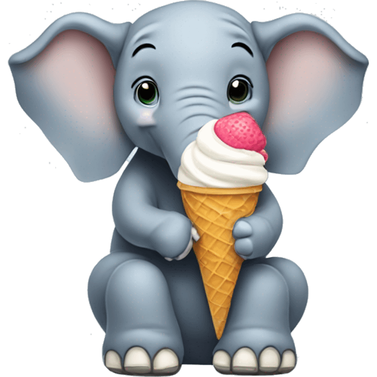 Elephant eating ice cream emoji