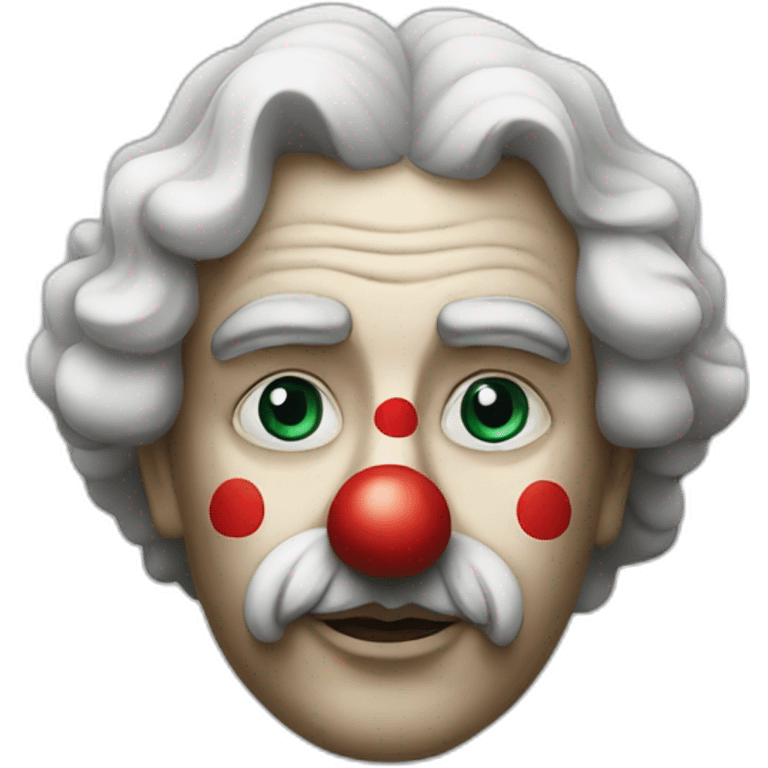 A stoic clown emoji