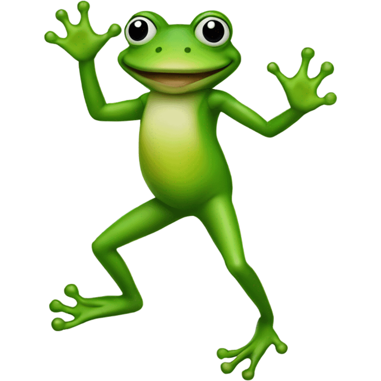 A tap dancing frog emoji