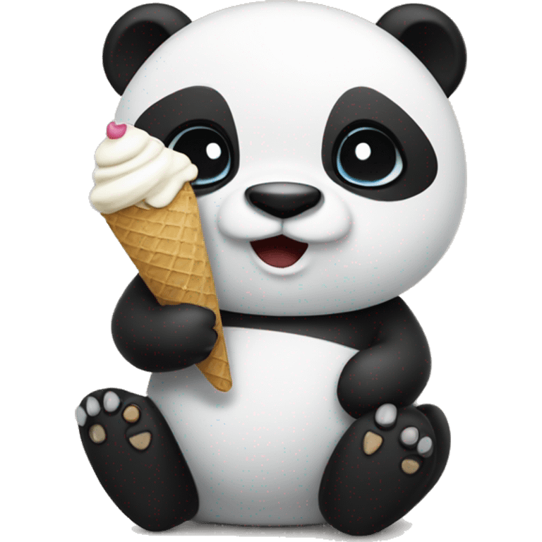 Panda eating ice cream emoji