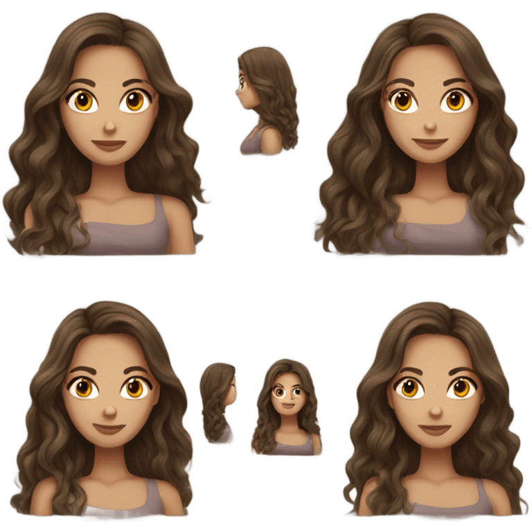 Beautiful woman with long brunette hair emoji