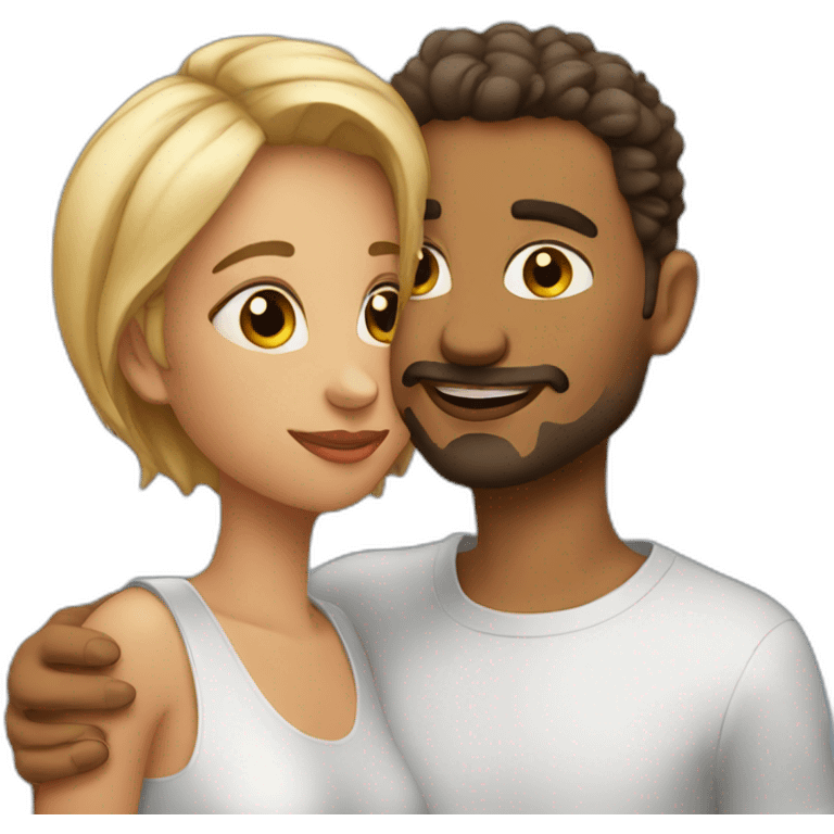 Couple bisous emoji