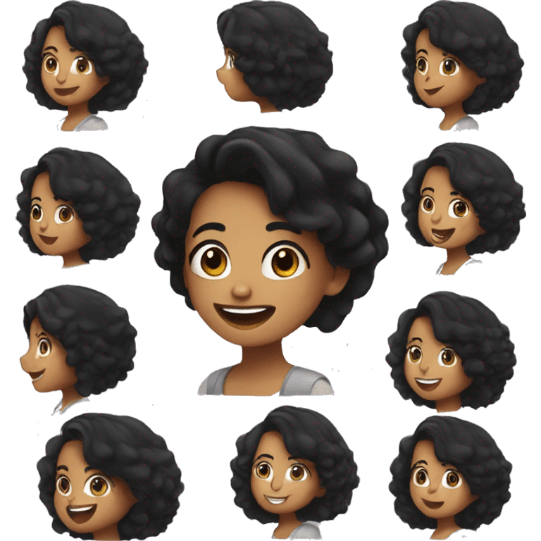 Girl with black hair on her happy birthday  emoji