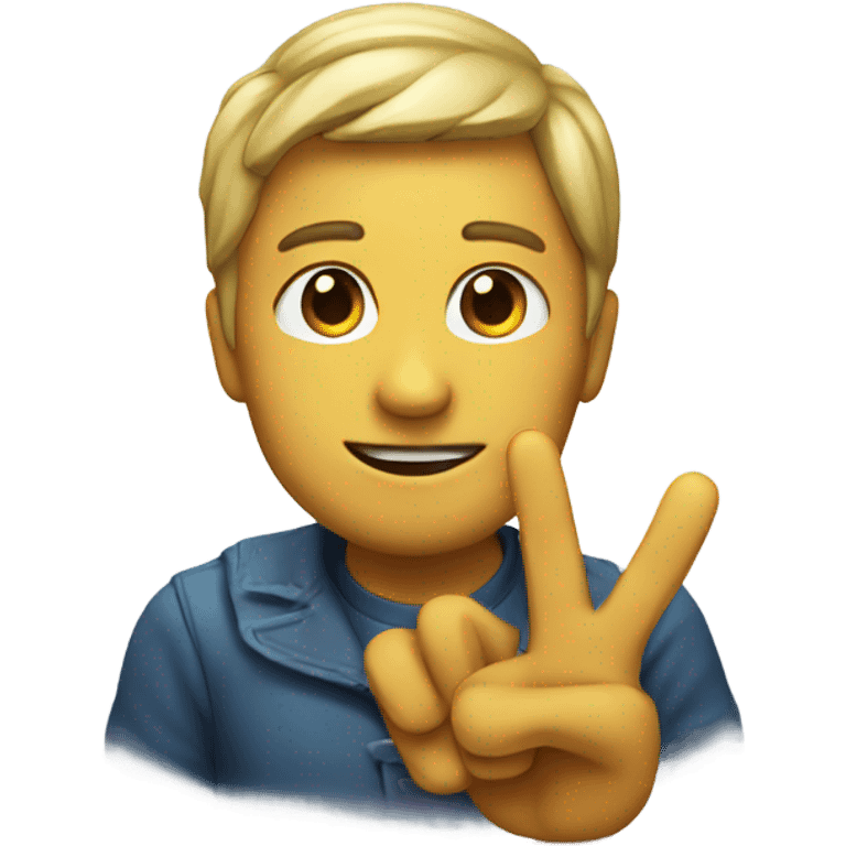 emoji with peace sign emoji