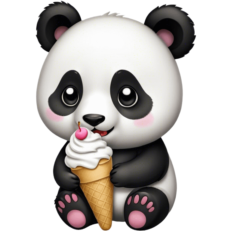 Panda eating ice cream emoji