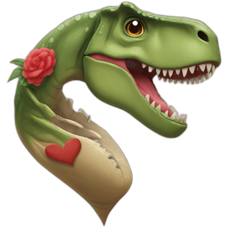 T-rex make korean heart emoji