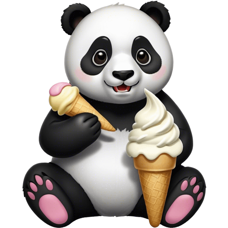 Panda eating ice cream emoji