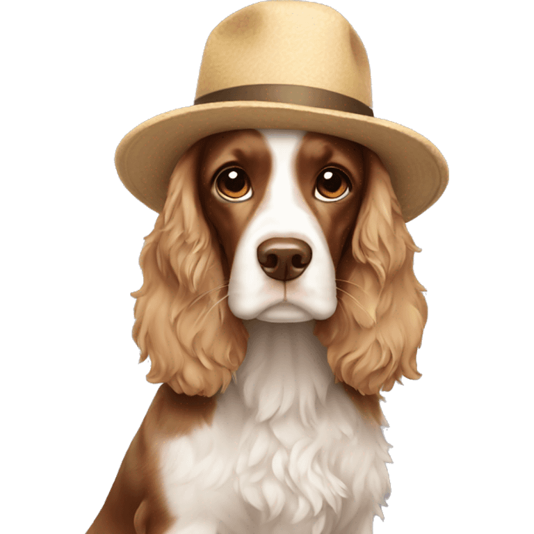 spring spaniel with hat emoji