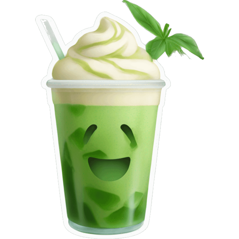 Iced matcha latte  emoji