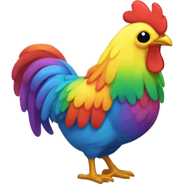 Rainbow chicken emoji