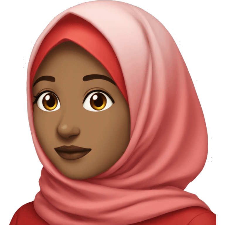 Pretty-hijabi-wearing-red-ombre-hijab emoji