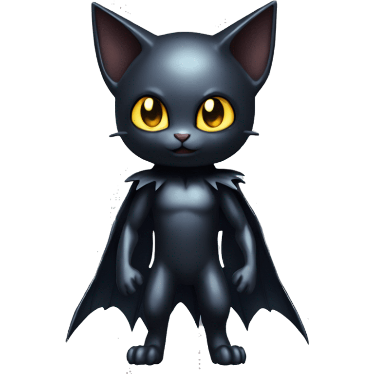 Shiny Dark-type-Poison-type-Fakémon-Bat-Cat full body emoji