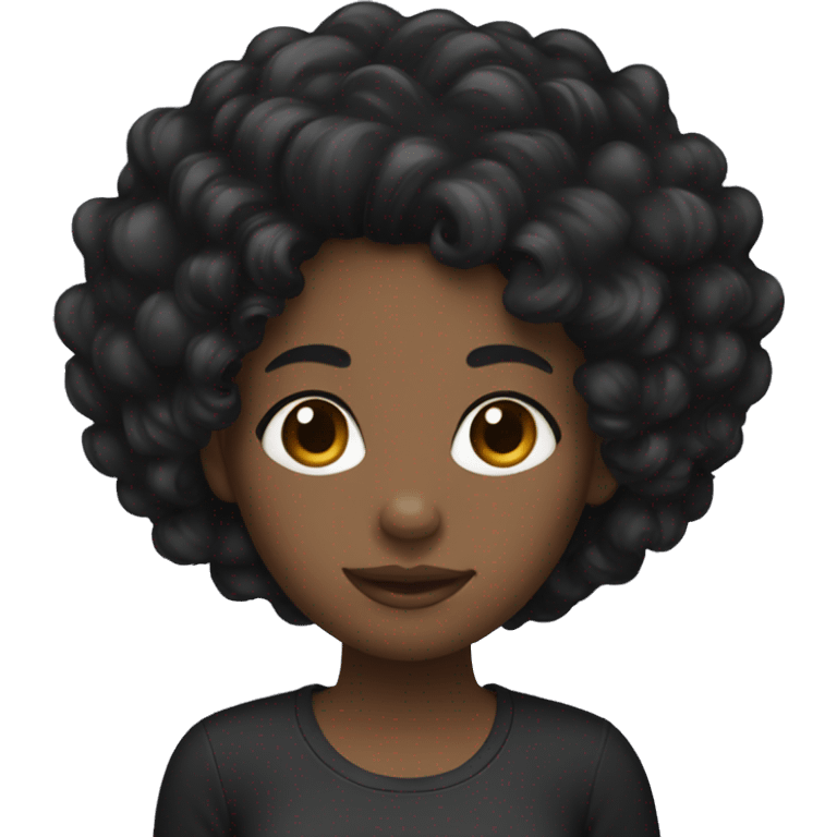 Black girl with black curly hair  emoji