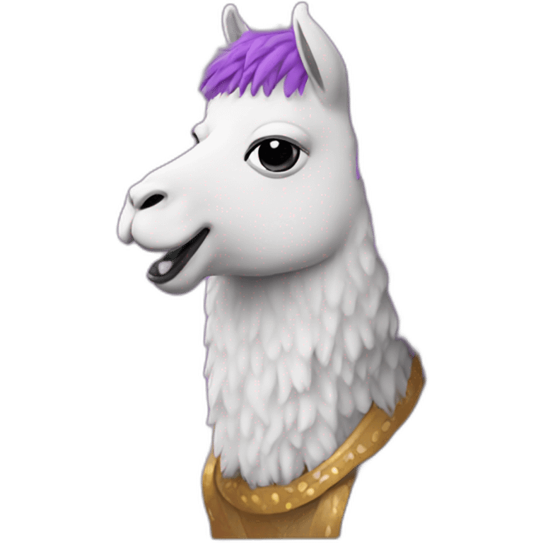 a purple llama eating a nice cake emoji