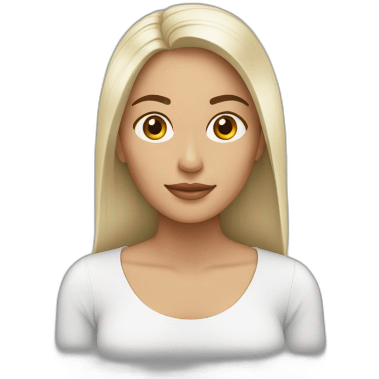 Mujer blanca cabello largo medio emoji