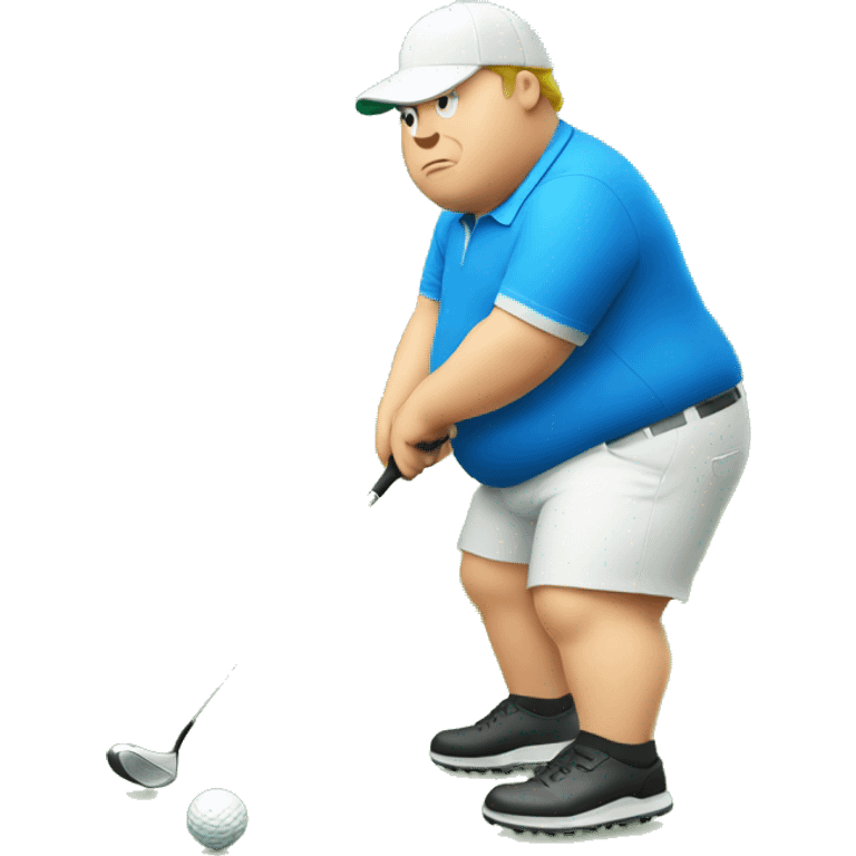 Fat white guy playing golf emoji