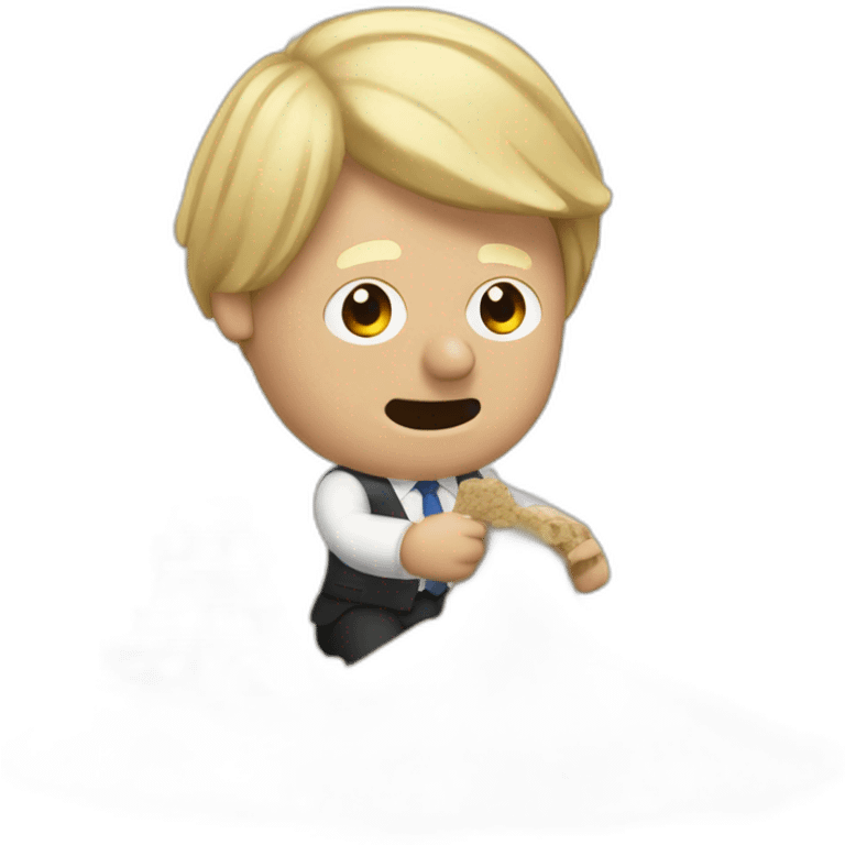 Boris Johnson building a sand castle emoji