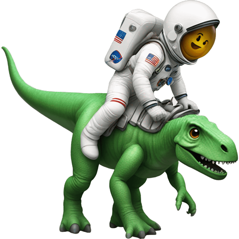 Astronaut riding a dinosaur  emoji