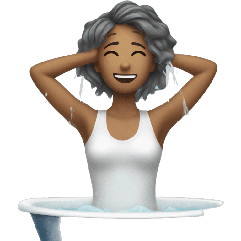 woman washing her hair emoji