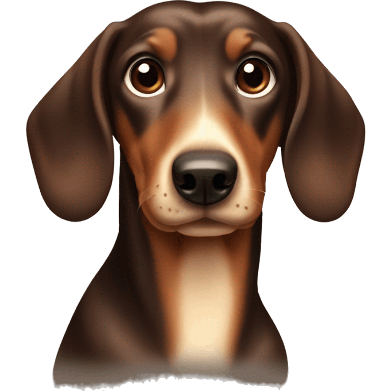 dark brown and cream dacshund emoji